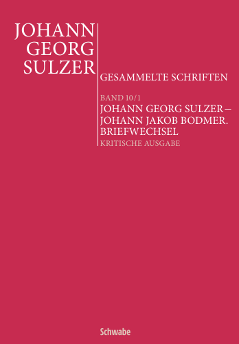 Cover:
	 Sulzer/Bodmer Briefwechsel